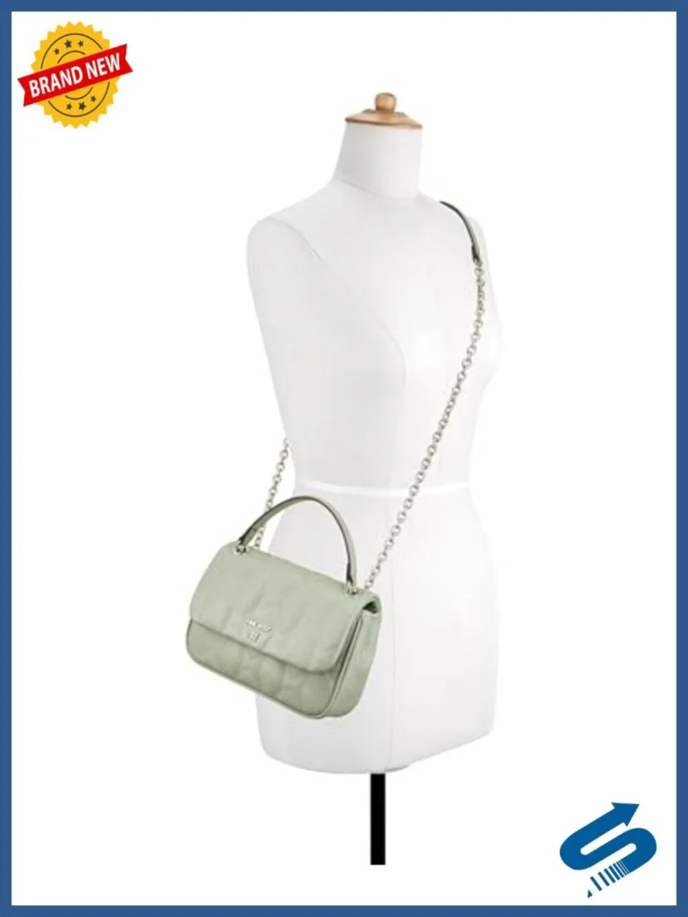 Nine West Rue Chain Convertible Flap Crossbody Bag Faux Leather